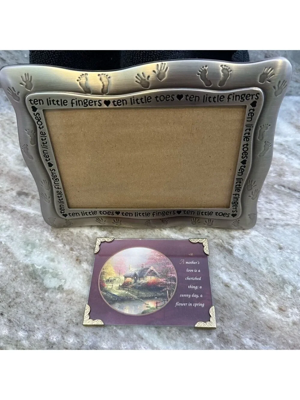 Baby Picture Frame by Malden International Designs Pewter 4x6 + Thomas Kinkade